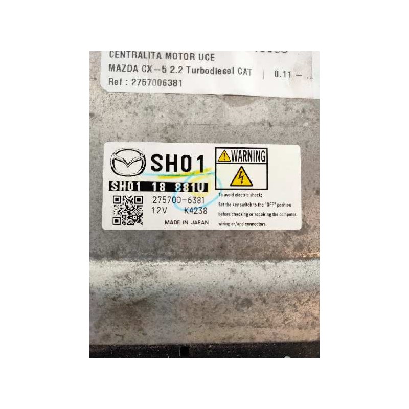 Recambio de centralita motor uce para mazda cx-5 2.2 turbodiesel cat referencia OEM IAM 2757006381 SH0118881U K4238