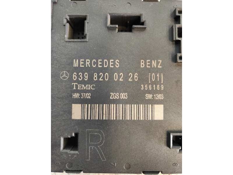 Recambio de centralita cierre para mercedes vito caja cerrada 6.03  111 cdi compacto (639.601) referencia OEM IAM 6398200226 356 Recambio de centralita cierre para mercedes vito caja cerrada 6.03  111 cdi compacto (639.601) referencia OEM IAM 6398200226 356