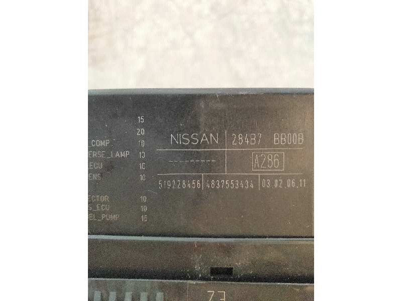 Recambio de caja reles / fusibles para nissan qashqai (j10) tekna premium referencia OEM IAM 284B7BB00B  