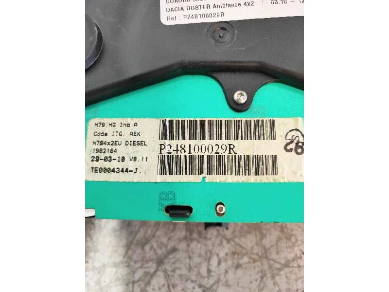 Recambio de cuadro instrumentos para dacia duster ambiance 4x2 referencia OEM IAM P248100029R TE0004344J 