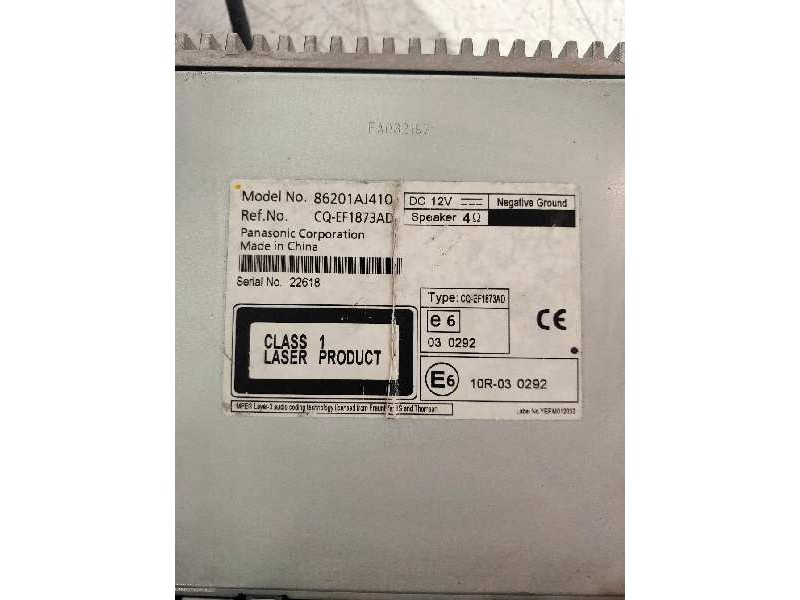 Recambio de sistema audio / radio cd para subaru legacy lim. b14 limited referencia OEM IAM 86201AJ410  