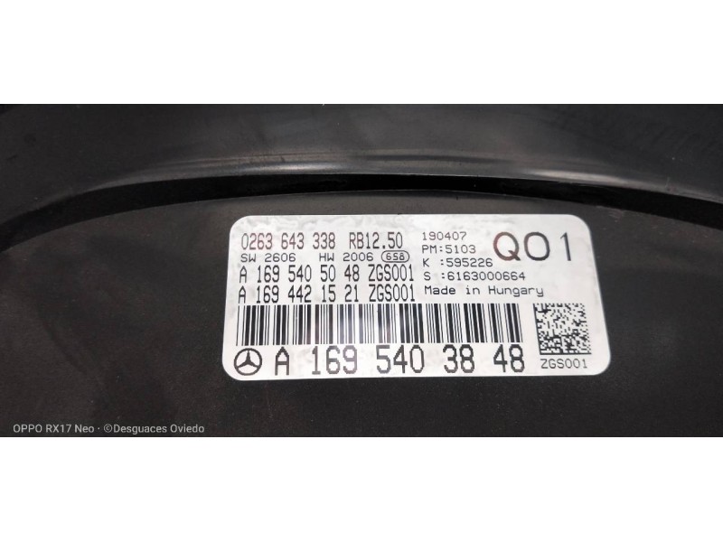 Recambio de cuadro instrumentos para mercedes clase b (w245) 150 (245.231) referencia OEM IAM A1695403848 0263643338 A1695405048