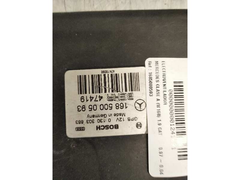 Recambio de electroventilador para mercedes clase a (w168) 1.9 cat referencia OEM IAM 1685000593 130303883 