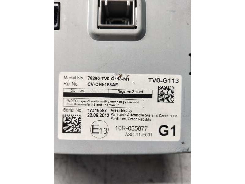 Recambio de pantalla multifuncion para honda civic (fk) 1.4 cat referencia OEM IAM CVCH51F5AE 78260TV0G113M1 