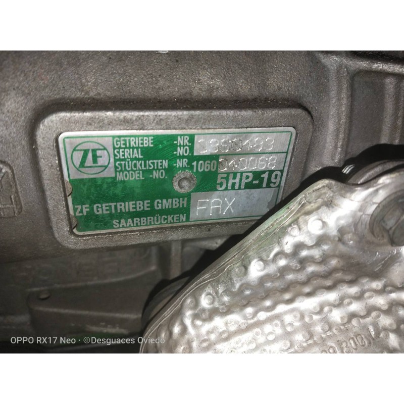 Recambio de caja cambios para audi a6 berlina (4b2) 2.7 v6 30v biturbo referencia OEM IAM FAX 040068 5HP19 1060040068 0360483