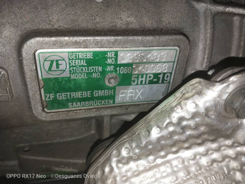 Recambio de caja cambios para audi a6 berlina (4b2) 2.7 v6 30v biturbo referencia OEM IAM FAX 040068 5HP19 1060040068 0360483