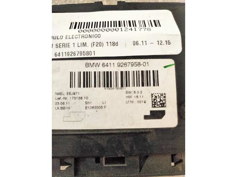 Recambio de modulo electronico para bmw serie 1 lim. (f20) 118d referencia OEM IAM 6411926795801  