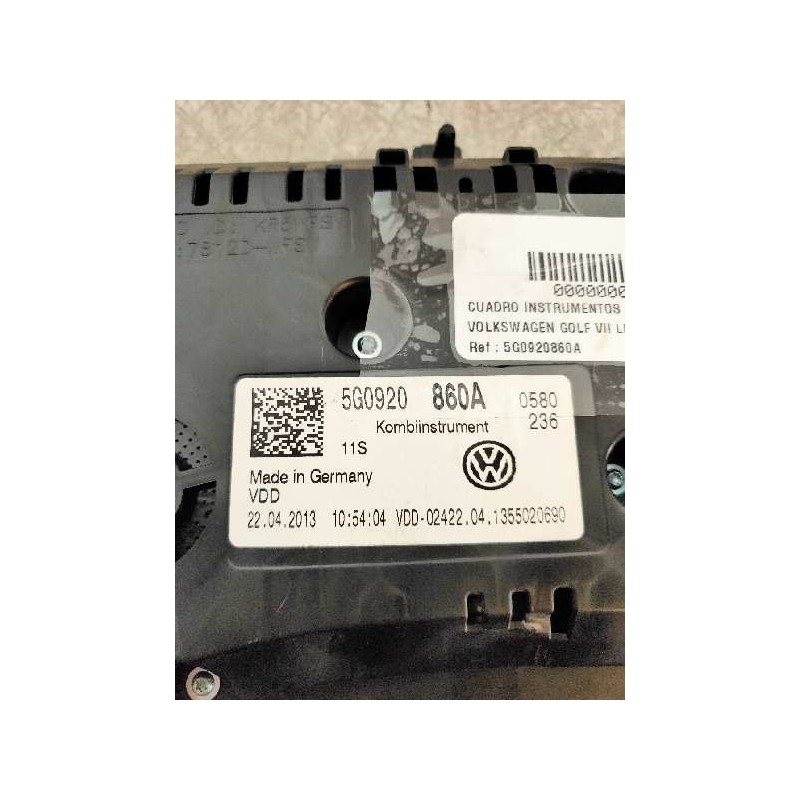 Recambio de cuadro instrumentos para volkswagen golf vii lim. (5g1) 1.6 tdi dpf referencia OEM IAM 5G0920860A 13545020690 A2C348