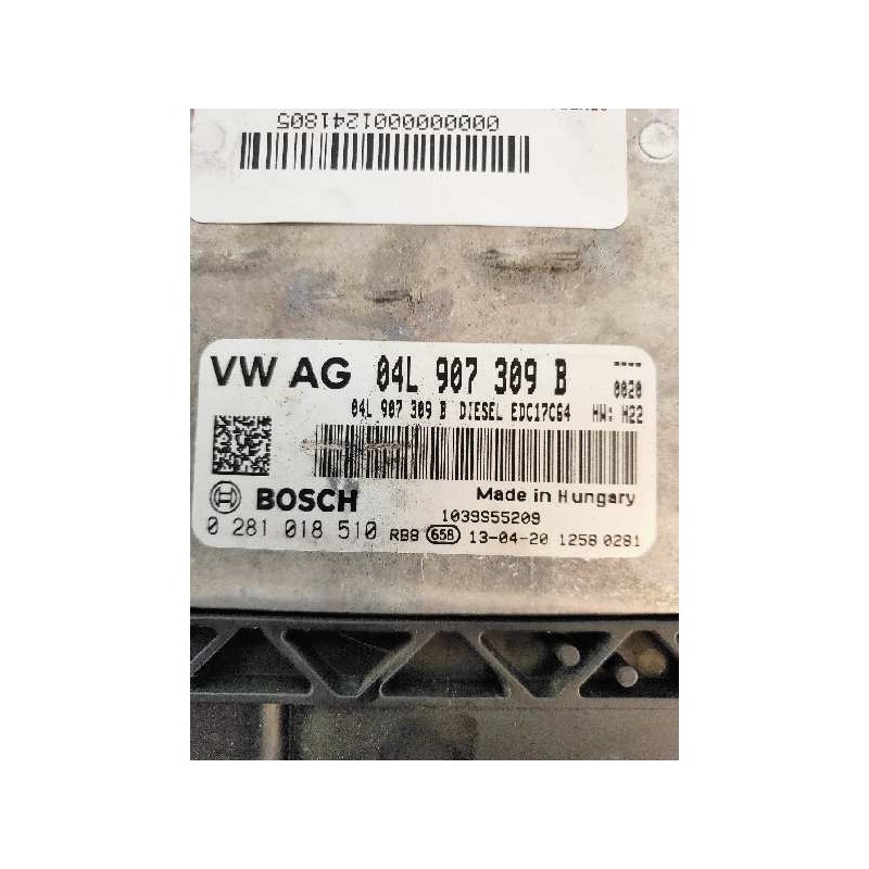 Recambio de centralita motor uce para volkswagen golf vii lim. (5g1) 1.6 tdi dpf referencia OEM IAM 0281018510 04L907309B 