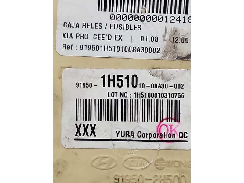 Recambio de caja reles / fusibles para kia pro_cee´d ex referencia OEM IAM 919501H5101008A30002  