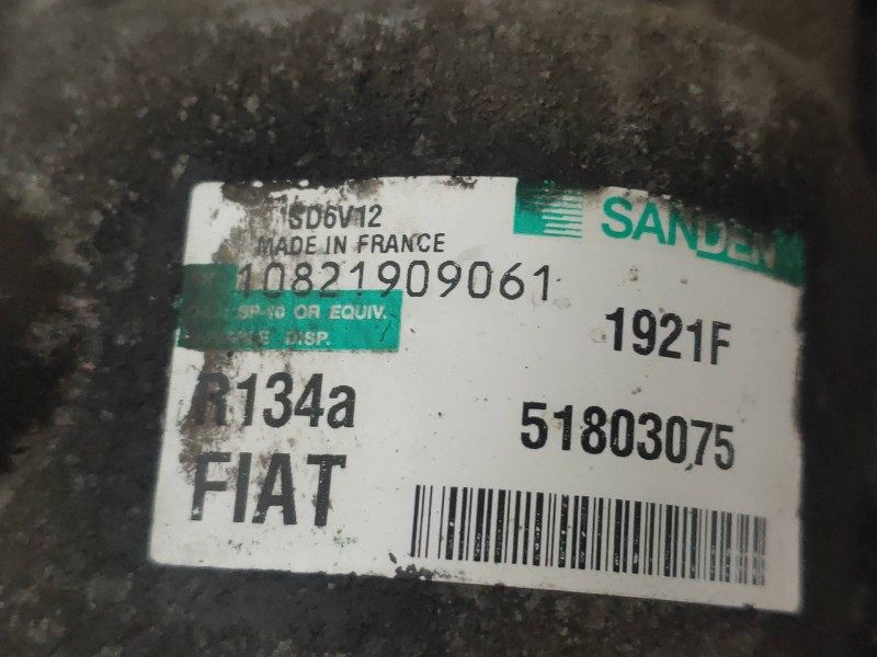 Recambio de compresor aire acondicionado para fiat punto (evo) (199) dynamic referencia OEM IAM SD6V121921F 51803075 