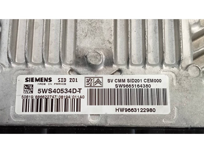 Recambio de centralita motor uce para citroen c5 berlina exclusive referencia OEM IAM 5WS40534DT 9665164380 9663122980