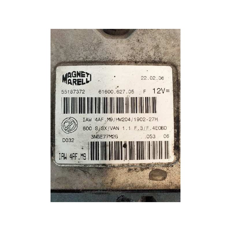 Recambio de centralita motor uce para fiat seicento (187) sx (10.2000) referencia OEM IAM IAW4AFM9 55187372 6160062705