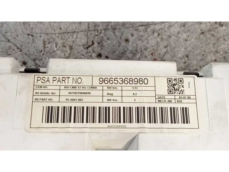 Recambio de cuadro instrumentos para citroen c5 berlina exclusive referencia OEM IAM 9665368980  