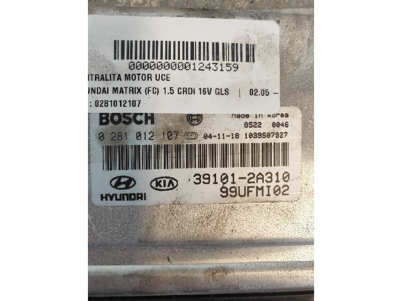 Recambio de centralita motor uce para hyundai matrix (fc) 1.5 crdi 16v gls referencia OEM IAM 0281012107 391012A310 99UFMI02