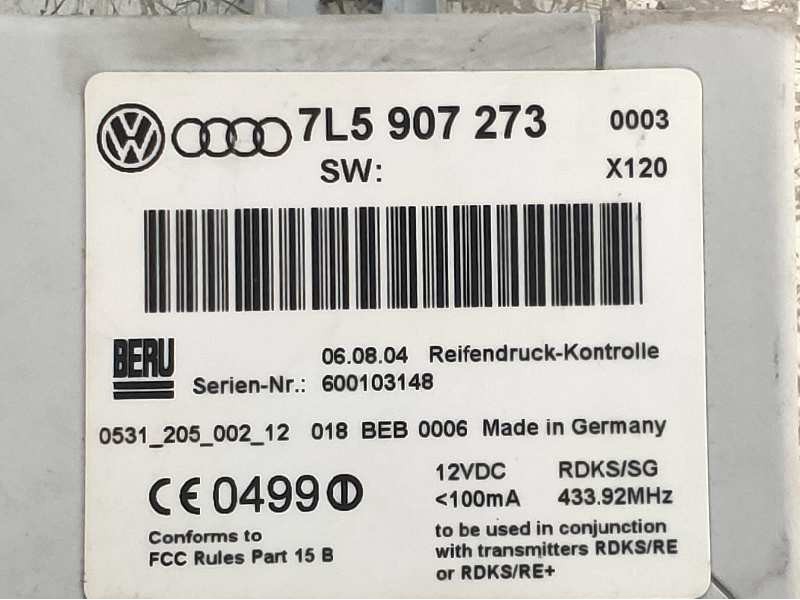 Recambio de modulo electronico para porsche cayenne (typ 9pa) básico referencia OEM IAM 7L5907273 053120500212 