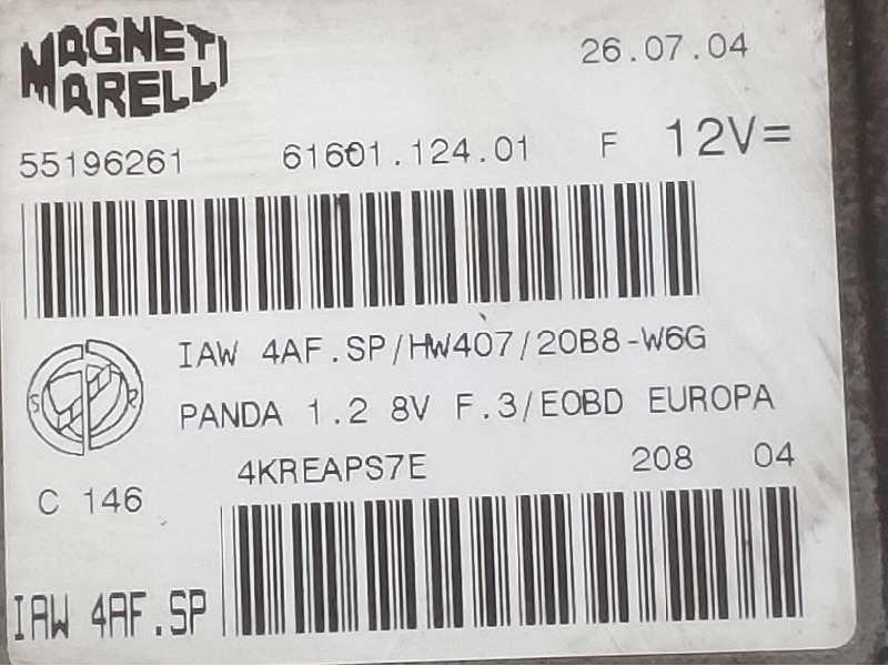 Recambio de centralita motor uce para fiat panda (169) 1.2 8v emotion referencia OEM IAM 55196261 6160112401 
