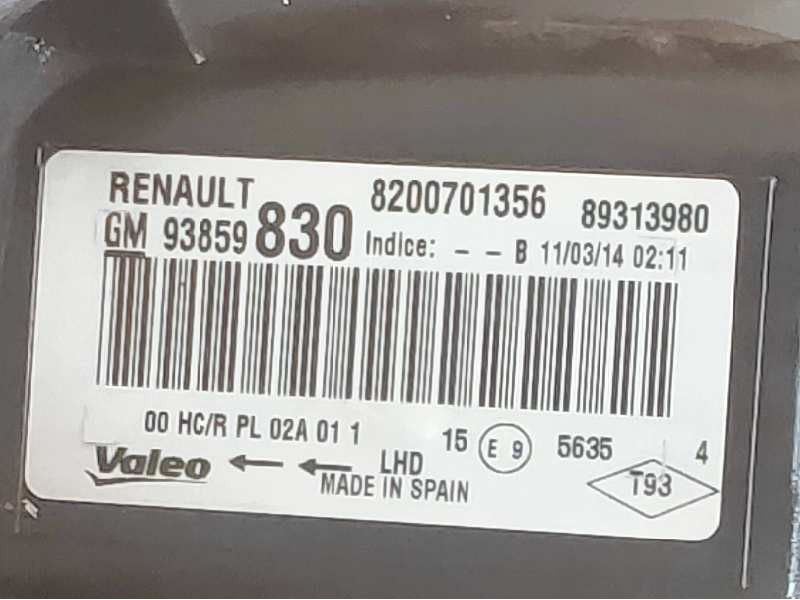 Recambio de faro derecho para renault trafic caja cerrada (ab 4.01) 2.0 dci diesel fap cat referencia OEM IAM 93859830 820070135