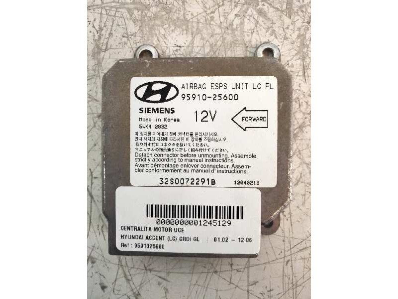 Recambio de centralita airbag para hyundai accent (lc) crdi gl referencia OEM IAM 9591025600 32S0072291B 