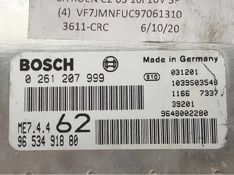 Recambio de centralita motor uce para citroen c2 vtr referencia OEM IAM 0261207999 9653491880 
