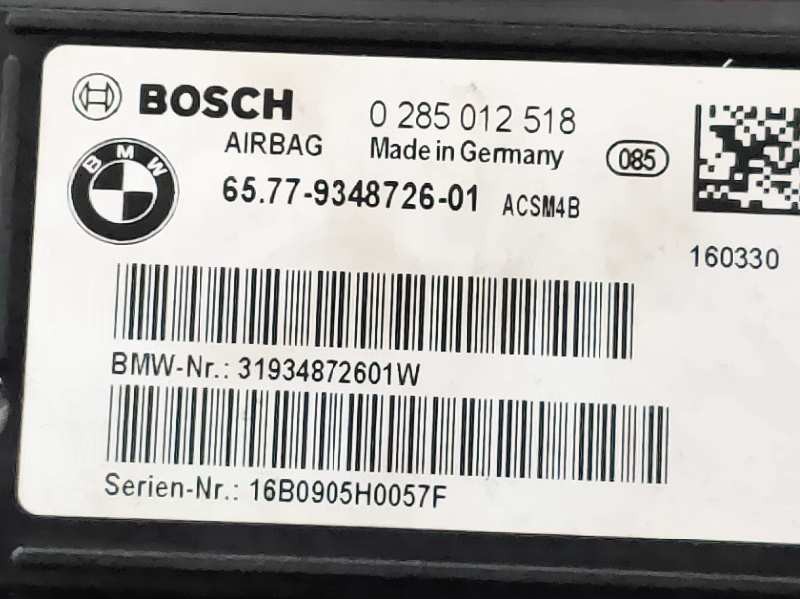 Recambio de centralita airbag para bmw serie 4 gran coupe (f36) 2.0 16v turbodiesel referencia OEM IAM 0285012518 6577934872601 