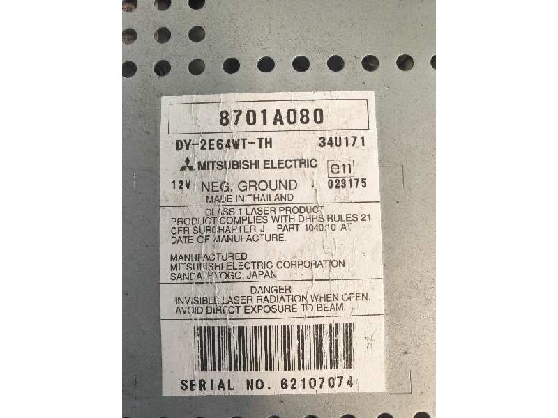Recambio de sistema audio / radio cd para mitsubishi grandis (na0w) 2.0 di-d inform referencia OEM IAM 8701A080 34U171 MITSUBISH