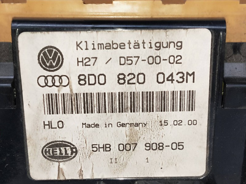 Recambio de mando calefaccion / aire acondicionado para audi s4 avant (b5) referencia OEM IAM 8D0820043M 5HB00790805 