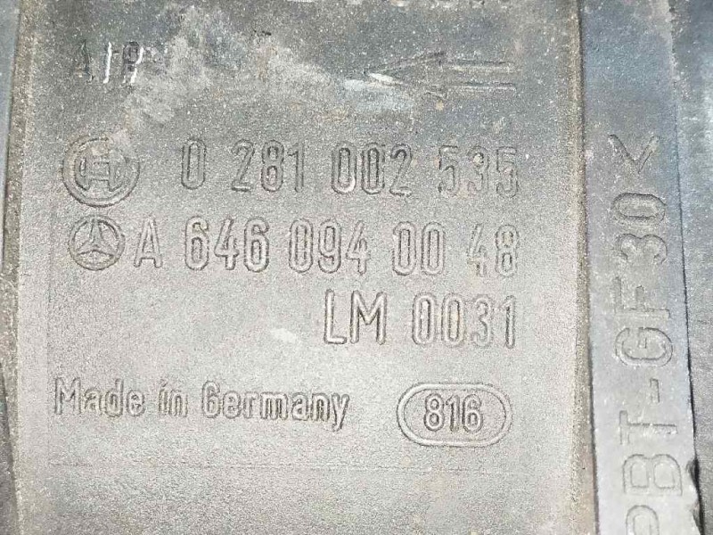 Recambio de caudalimetro para jeep compass 2.4 16v cat referencia OEM IAM 0281002535 A6460940048 BOSCH