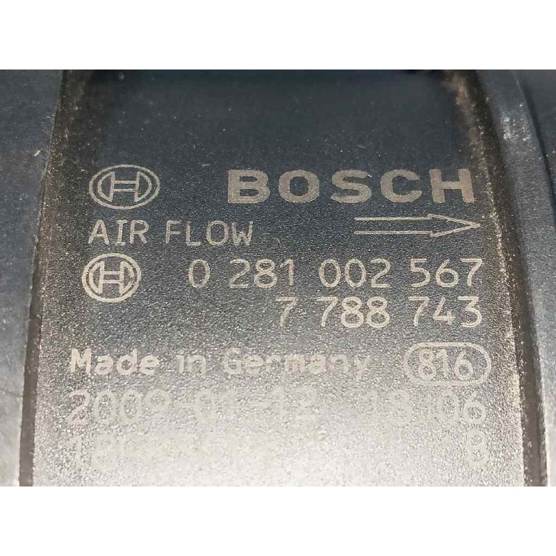 Recambio de caudalimetro para bmw serie 1 berlina (e81/e87) 2.0 turbodiesel cat referencia OEM IAM 0281002567 7788743 BOSCH Recambio de caudalimetro para bmw serie 1 berlina (e81/e87) 2.0 turbodiesel cat referencia OEM IAM 0281002567 7788743 BOSCH