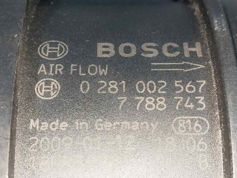 Recambio de caudalimetro para bmw serie 1 berlina (e81/e87) 2.0 turbodiesel cat referencia OEM IAM 0281002567 7788743 BOSCH