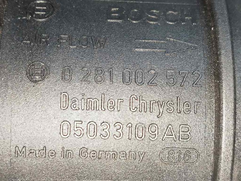 Recambio de caudalimetro para chrysler pt cruiser (pt) 2.2 crd cat referencia OEM IAM 0281002572 05033109AB BOSCH