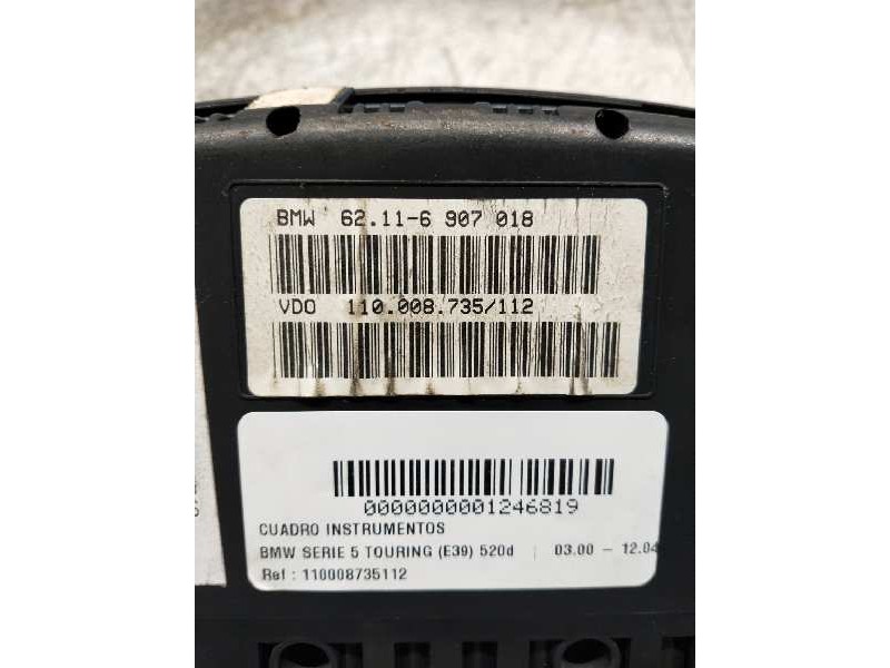 Recambio de cuadro instrumentos para bmw serie 5 touring (e39) 520d referencia OEM IAM 110008735112 62116907018 