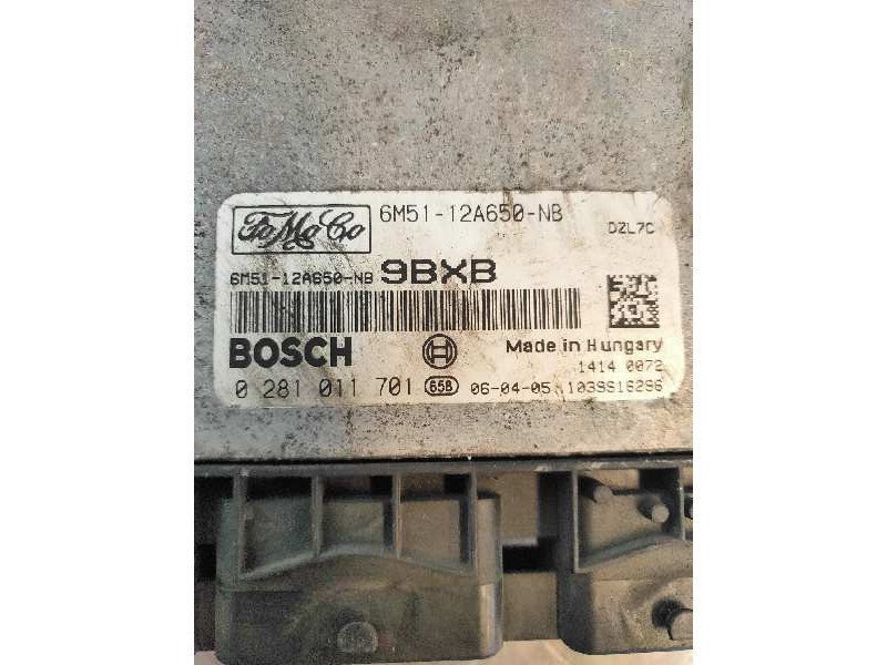 Recambio de centralita motor uce para ford focus c-max (cap) 1.6 tdci cat referencia OEM IAM 0281011701 6M5112A650NB 9BXB