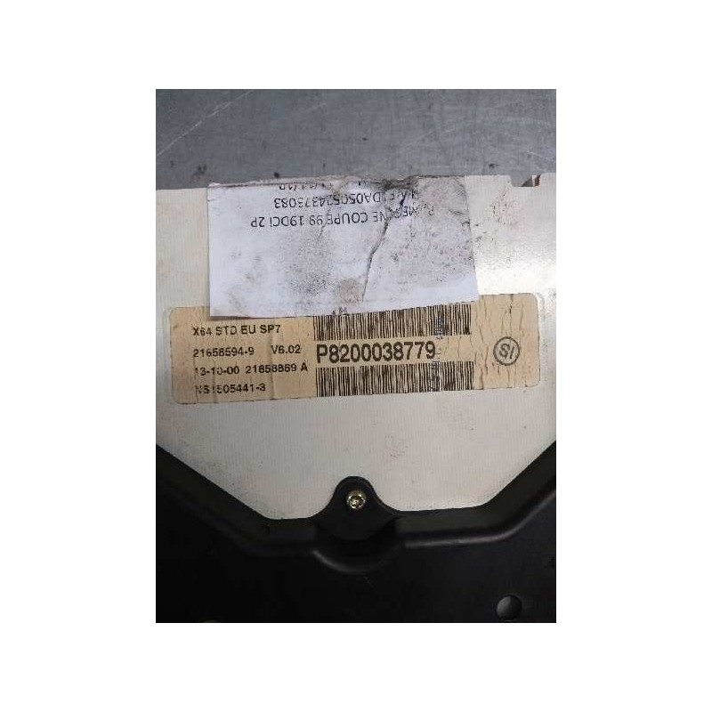 Recambio de cuadro instrumentos para renault megane i coupe fase 2 (da..) 1.9 dci dynamique referencia OEM IAM P8200038779 NS150