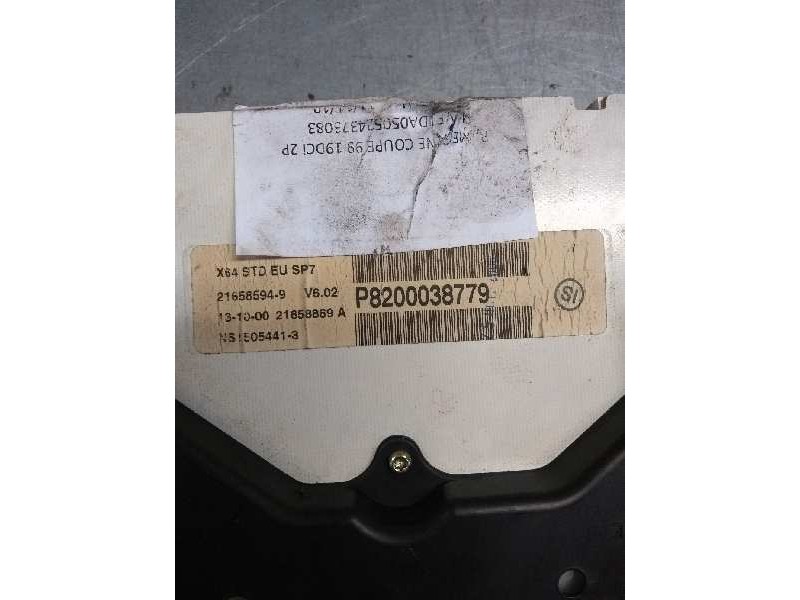 Recambio de cuadro instrumentos para renault megane i coupe fase 2 (da..) 1.9 dci dynamique referencia OEM IAM P8200038779 NS150