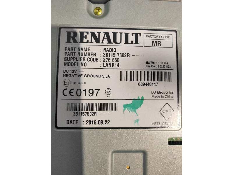 Recambio de sistema navegacion gps para renault espace v 1.6 dci diesel fap energy referencia OEM IAM 281157802R MR 280907095R 