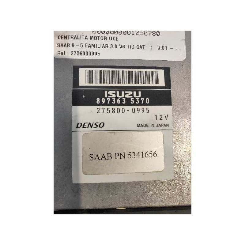 Recambio de centralita motor uce para saab 9-5 familiar 3.0 v6 tid cat referencia OEM IAM 2758000995 8973635370 