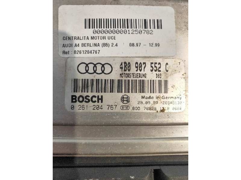 Recambio de centralita motor uce para audi a4 berlina (b5) 2.4 referencia OEM IAM 0261204767 4B0907552C 