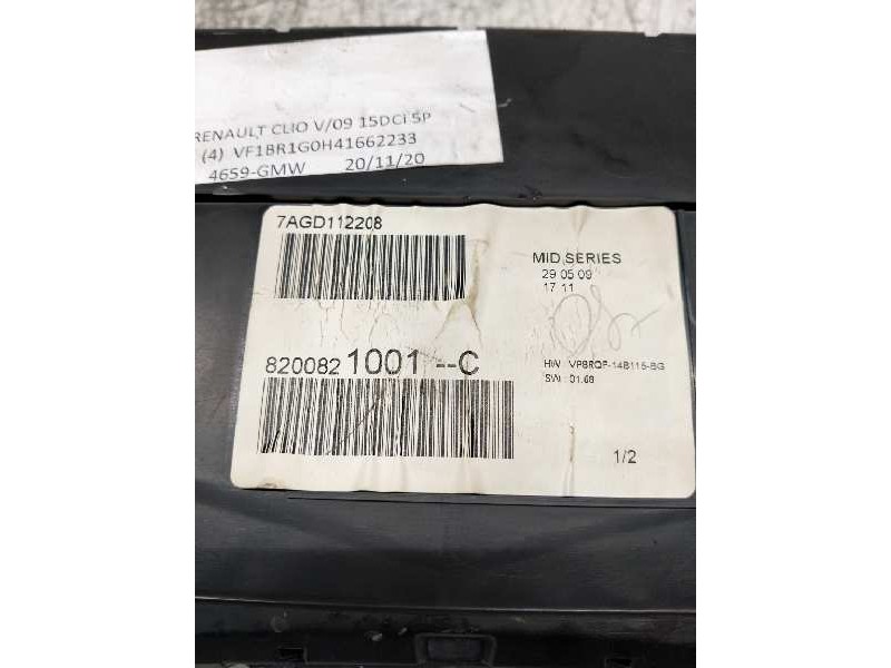 Recambio de cuadro instrumentos para renault clio iii style referencia OEM IAM 8200821001C  