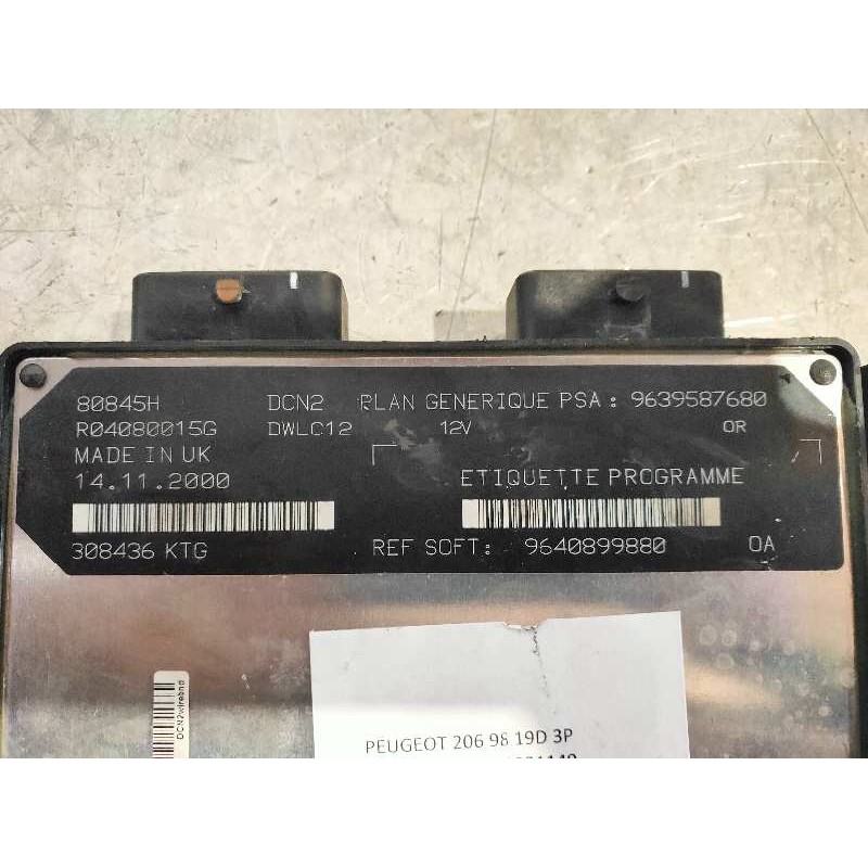 Recambio de centralita motor uce para peugeot 206 berlina xt referencia OEM IAM R04080015G 9640899880 9639587680 80845H LUCAS