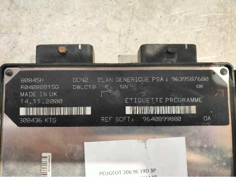 Recambio de centralita motor uce para peugeot 206 berlina xt referencia OEM IAM R04080015G 9640899880 9639587680 80845H LUCAS