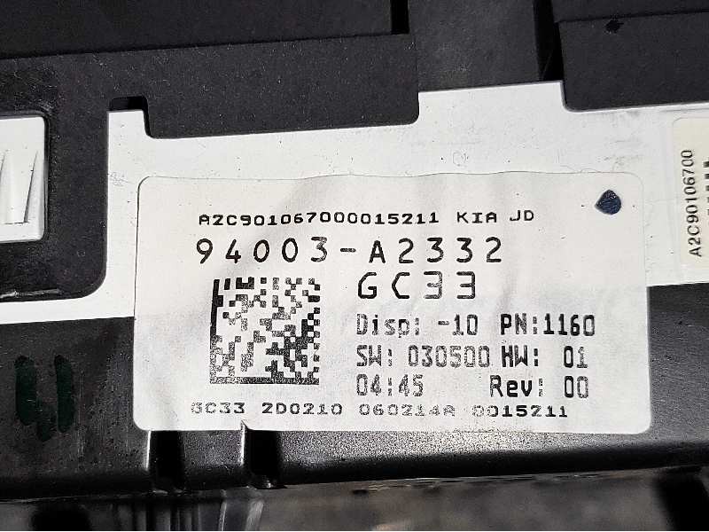 Recambio de cuadro instrumentos para kia cee´d concept referencia OEM IAM 94003A2332  