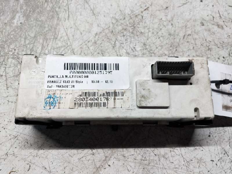 Recambio de pantalla multifuncion para renault clio iii style referencia OEM IAM 280340017R  
