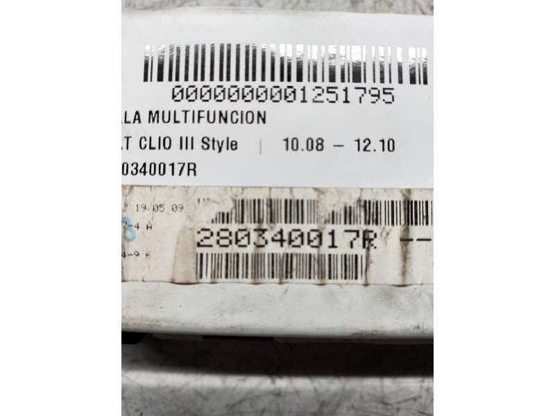 Recambio de pantalla multifuncion para renault clio iii style referencia OEM IAM 280340017R  
