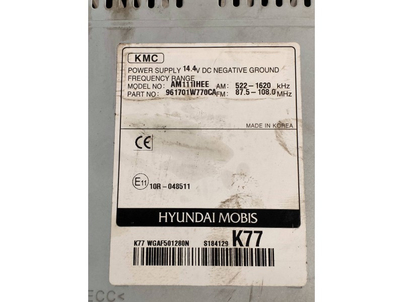 Recambio de sistema audio / radio cd para kia rio concept referencia OEM IAM 961701W770CA AM111IHEE 