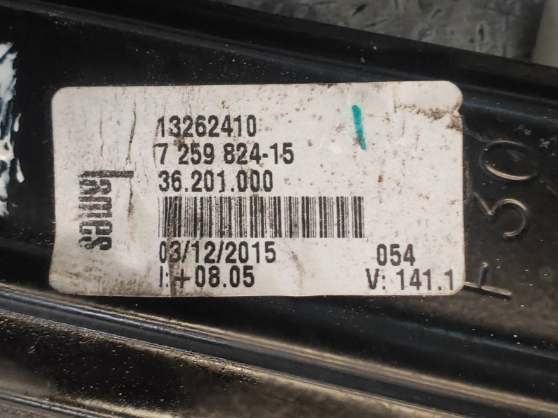 Recambio de elevalunas delantero derecho para bmw serie 3 lim. (f30) 318d referencia OEM IAM 725982415 13262410 36201000 5133728