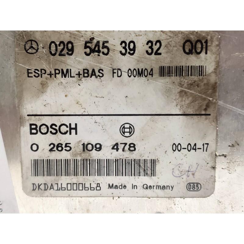 Recambio de centralita abs para mercedes clase s (w220) berlina 320 cdi (220.026) referencia OEM IAM 0265109478 0295453932 Q01