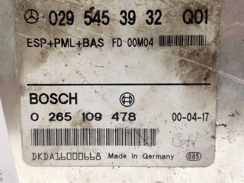 Recambio de centralita abs para mercedes clase s (w220) berlina 320 cdi (220.026) referencia OEM IAM 0265109478 0295453932 Q01