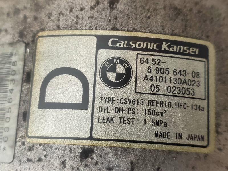 Recambio de compresor aire acondicionado para bmw x3 (e83) 2.0d referencia OEM IAM 6452690564308 A4101130A023 05023053 CALSONIC