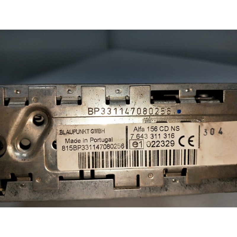 Recambio de sistema audio / radio cd para alfa romeo 156 2.0 jts 16v cat referencia OEM IAM 7643311316  BLAUPUNKT